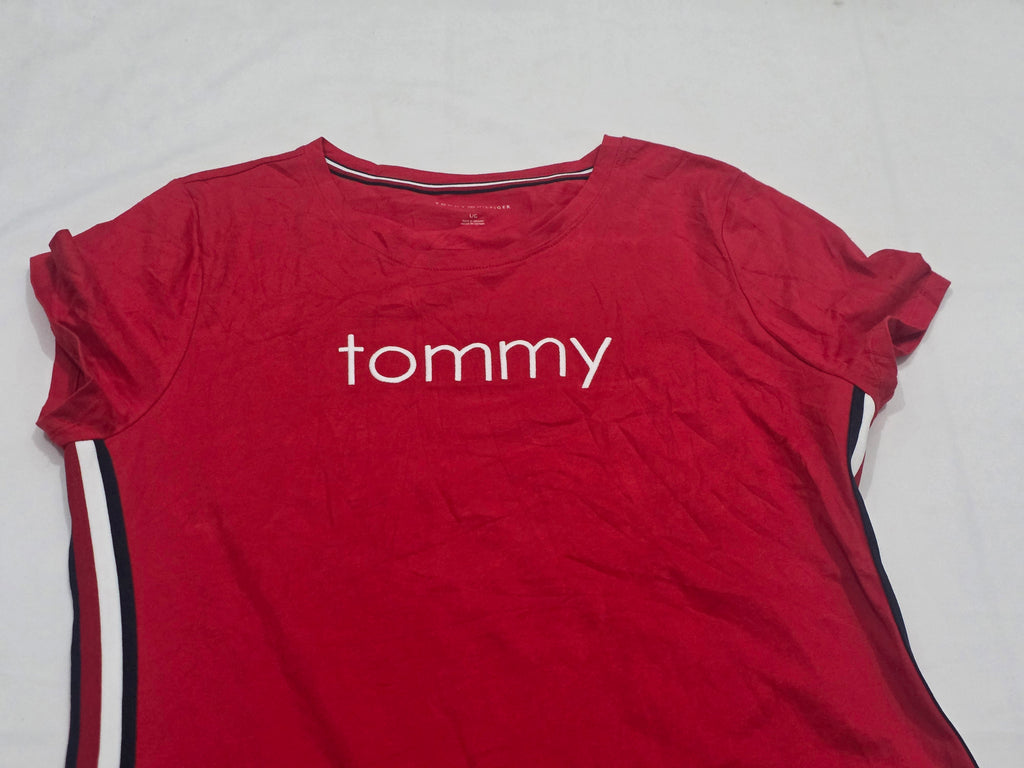 Vestido Tommy Hilfiger Mujer Grande Color Rojo Manga Corta