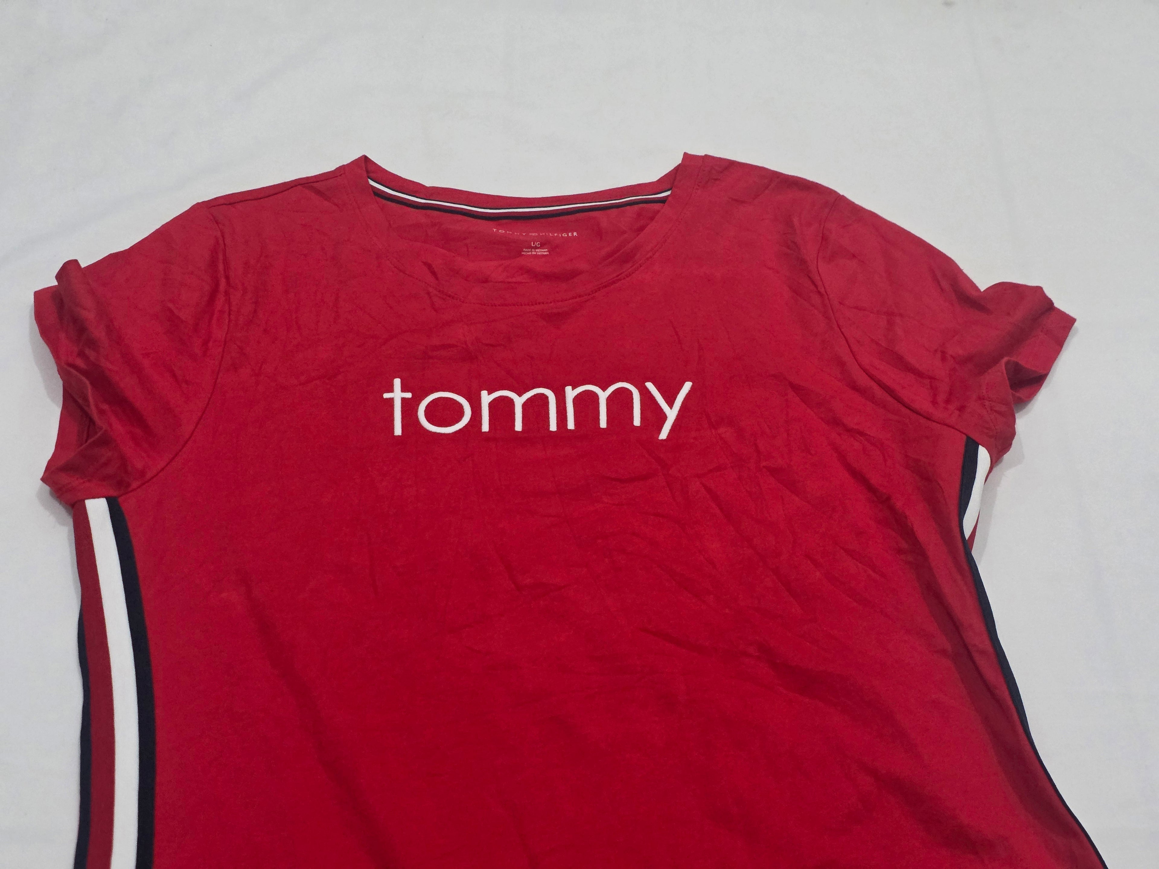 Vestido Tommy Hilfiger Mujer Grande Color Rojo Manga Corta