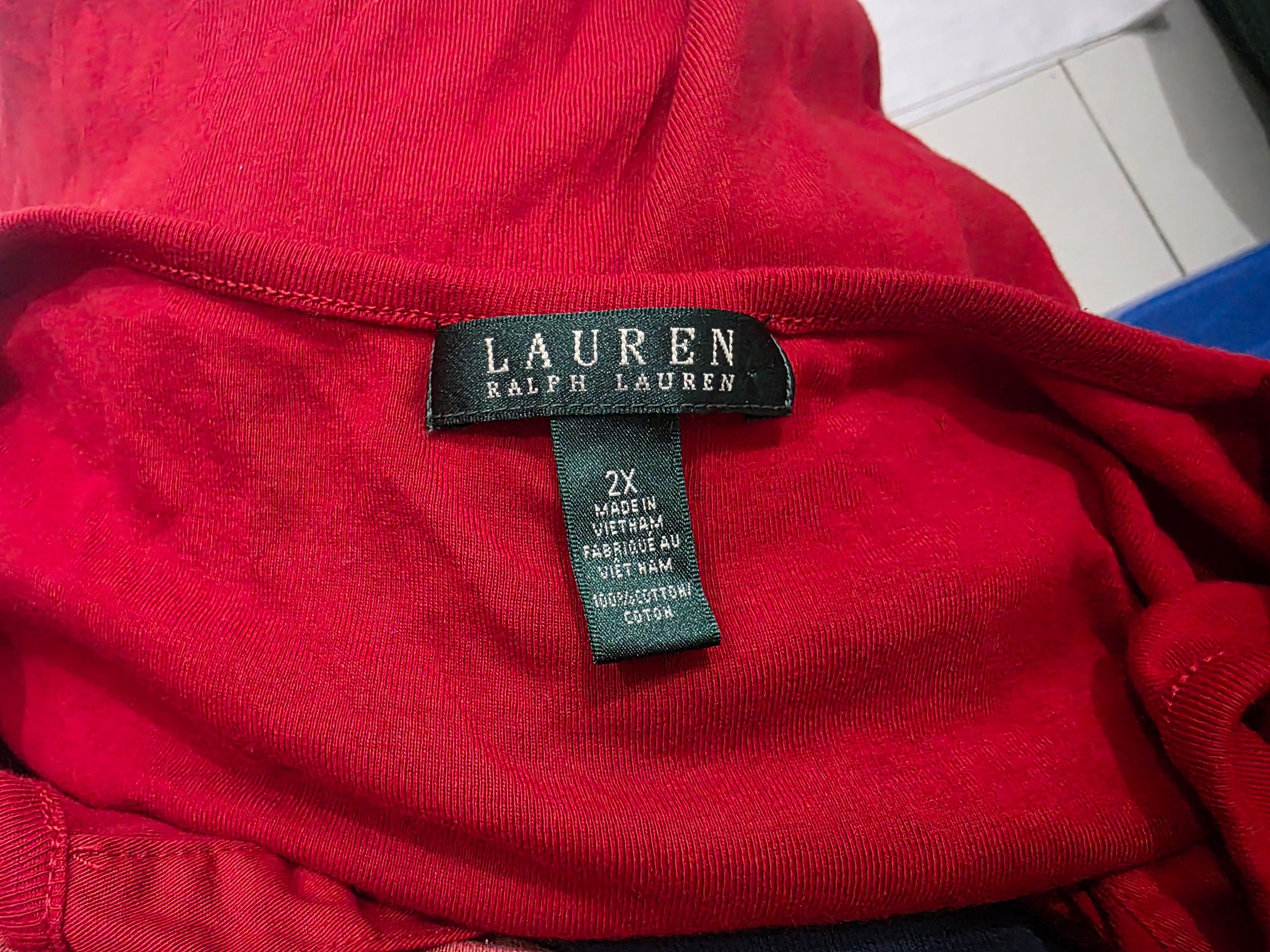 Playera Ralph Lauren Talla 2x Color Rojo De Mujer