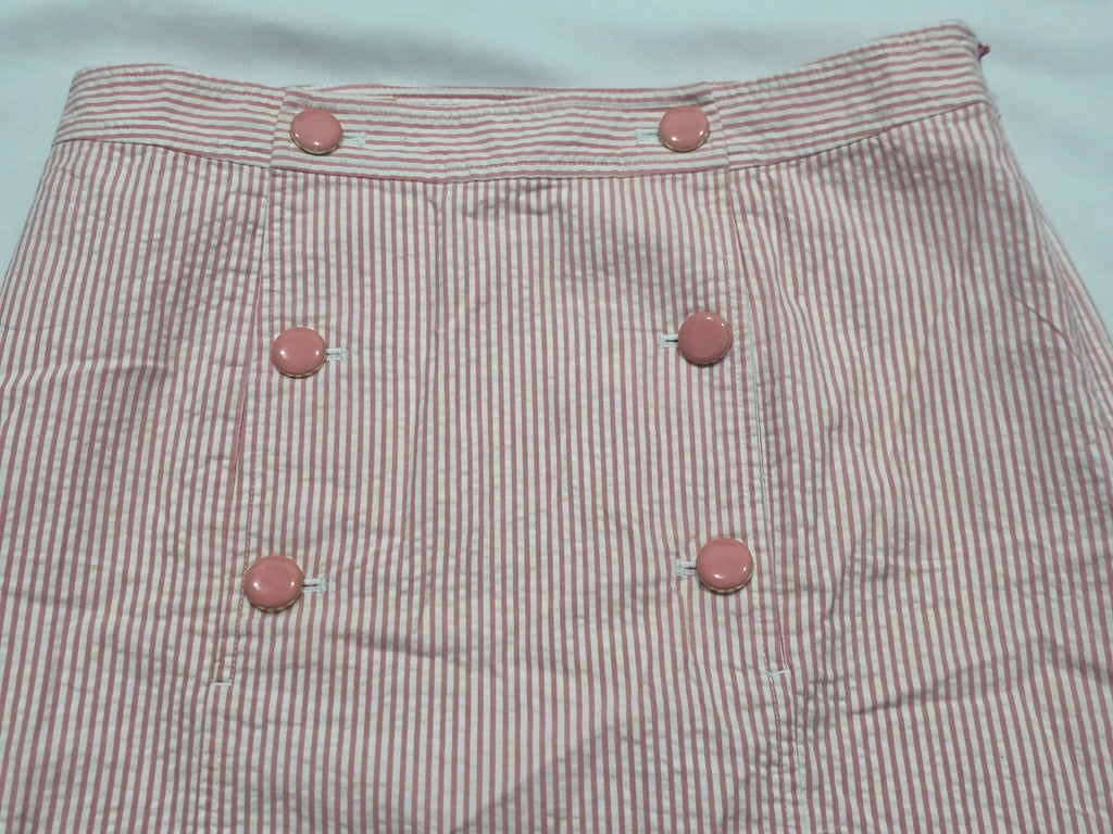 Falda Vineyard Vines De Mujer Talla 00 Rayada Rosa/blanco