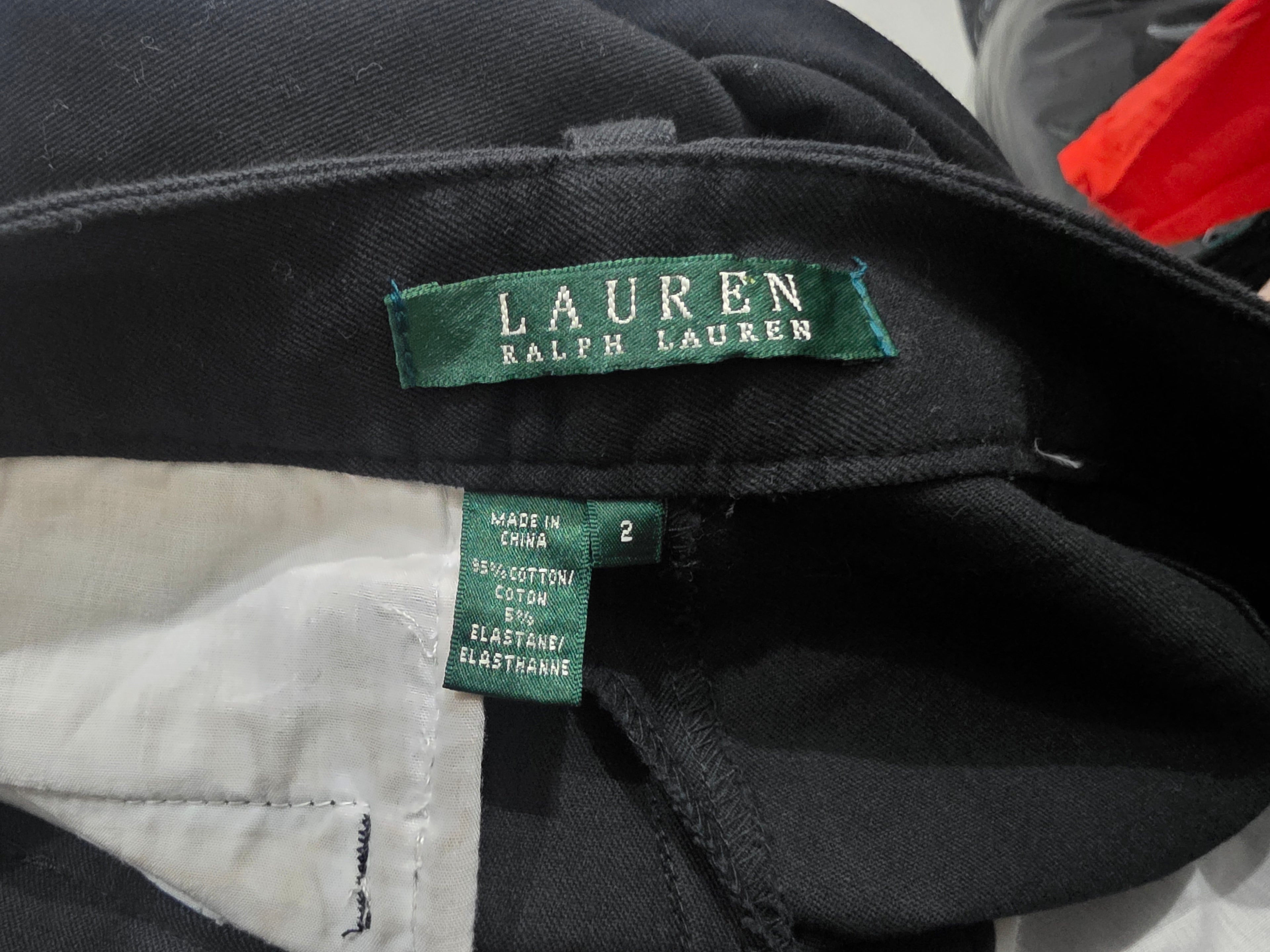 Pantalon Ralph Lauren Recto Color Negro Talla 2 De Mujer