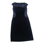 Vestido Con Lentejuelas Ralph Lauren Talla 2 Azul Marino