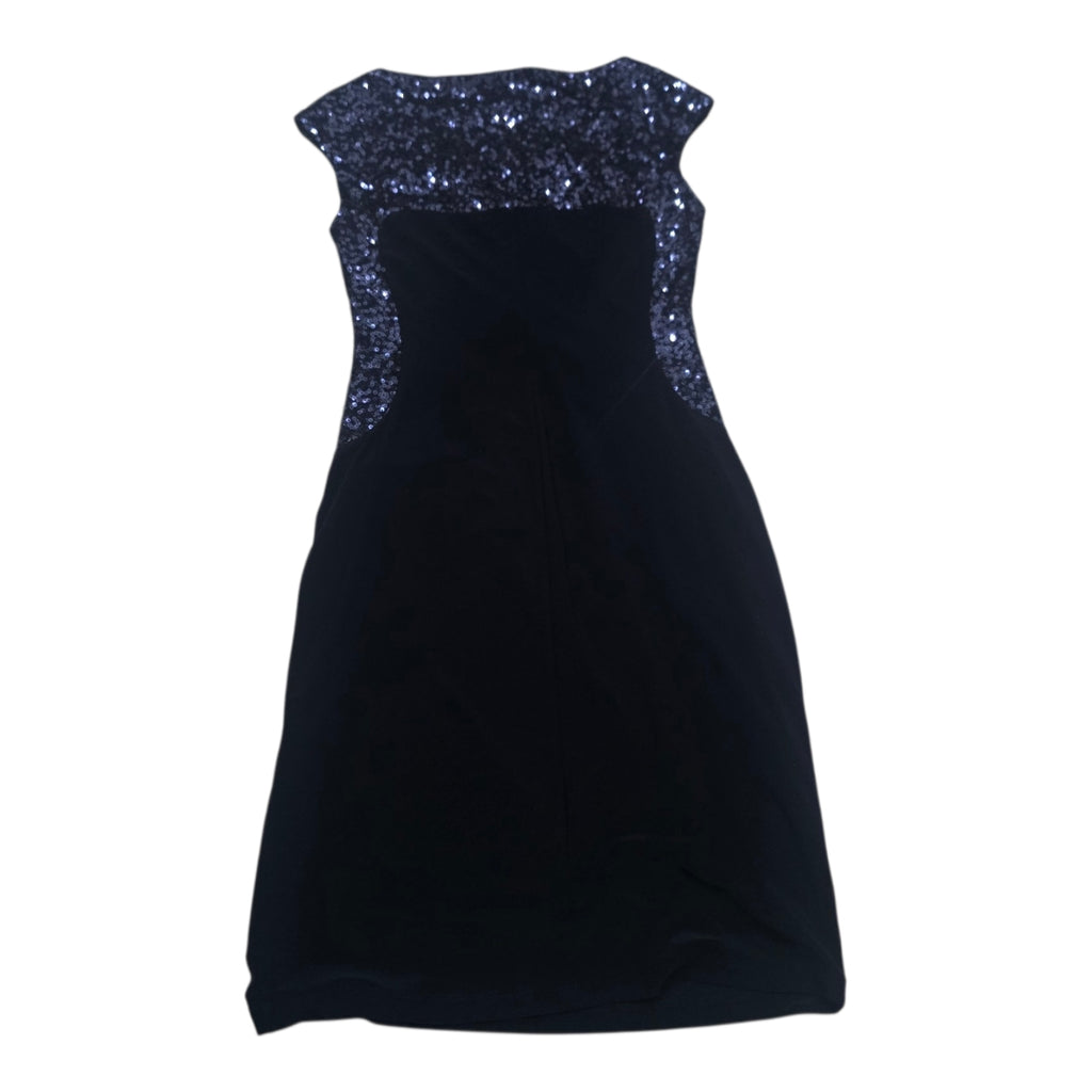 Vestido Con Lentejuelas Ralph Lauren Talla 2 Azul Marino