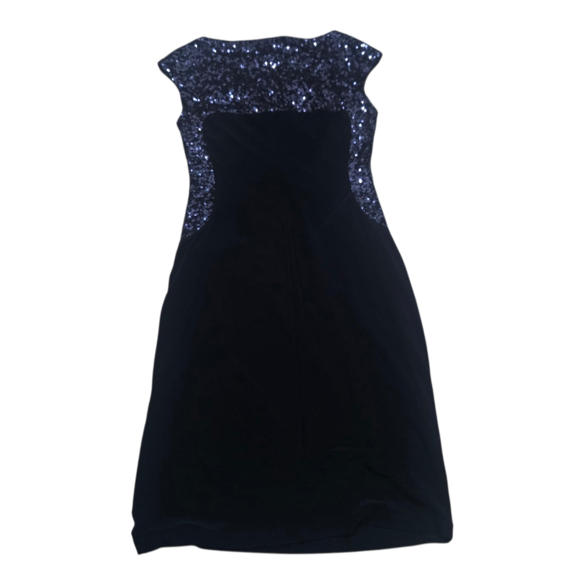 Vestido Con Lentejuelas Ralph Lauren Talla 2 Azul Marino