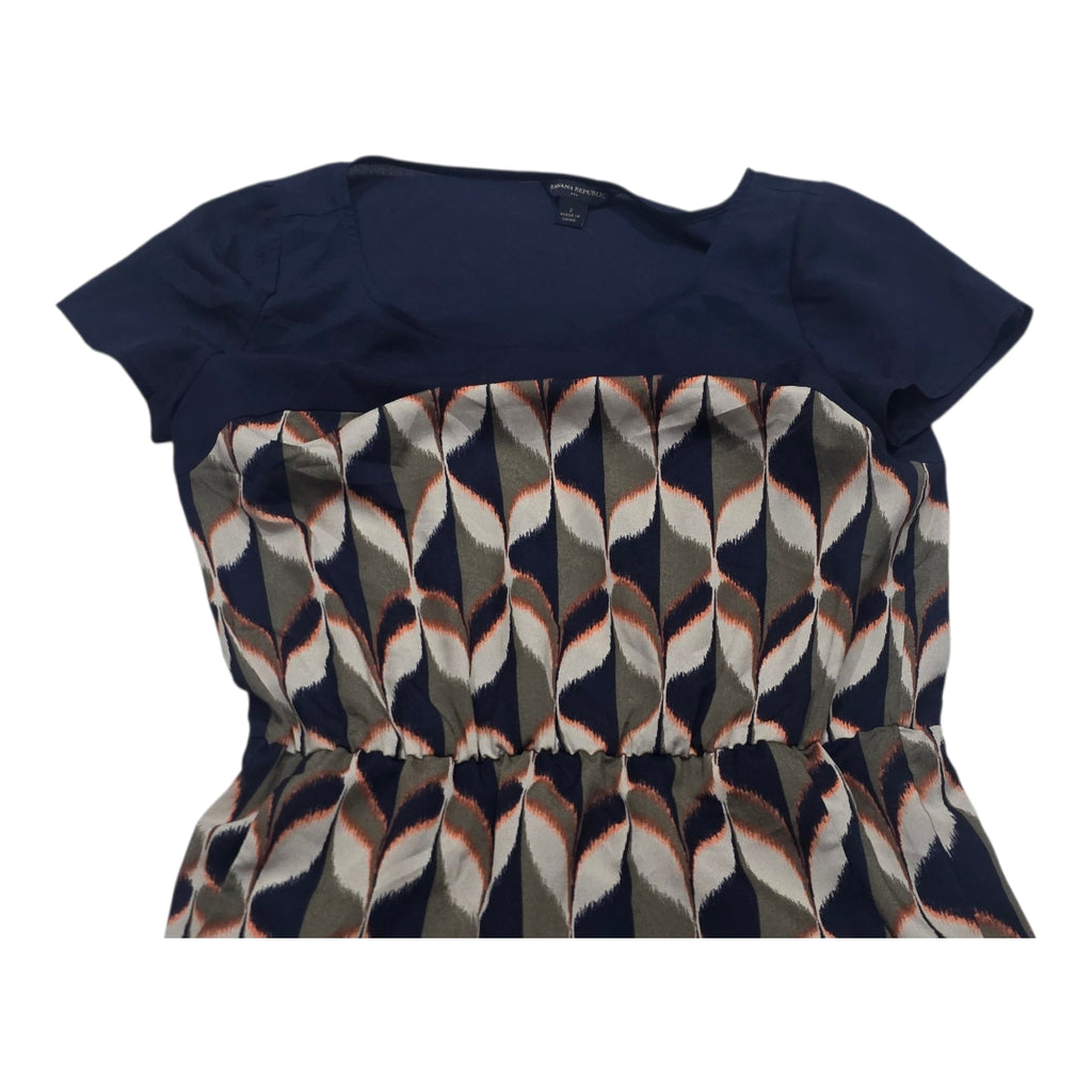 Vestido Banana Republic Talla 2 Manga Corta Azul