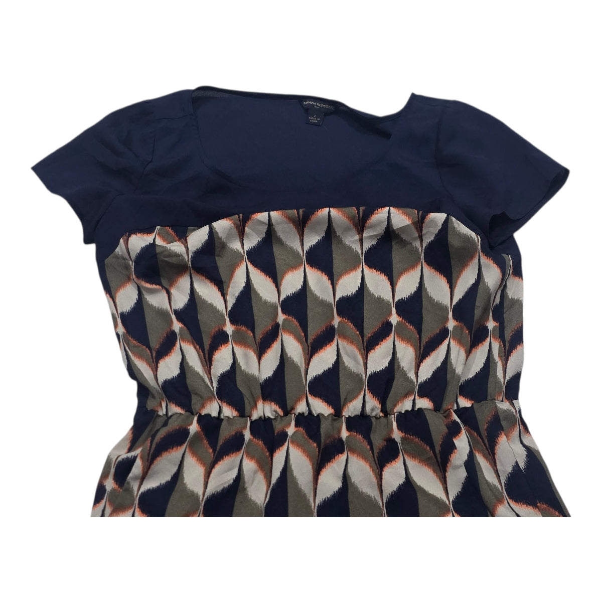 Vestido Banana Republic Talla 2 Manga Corta Azul