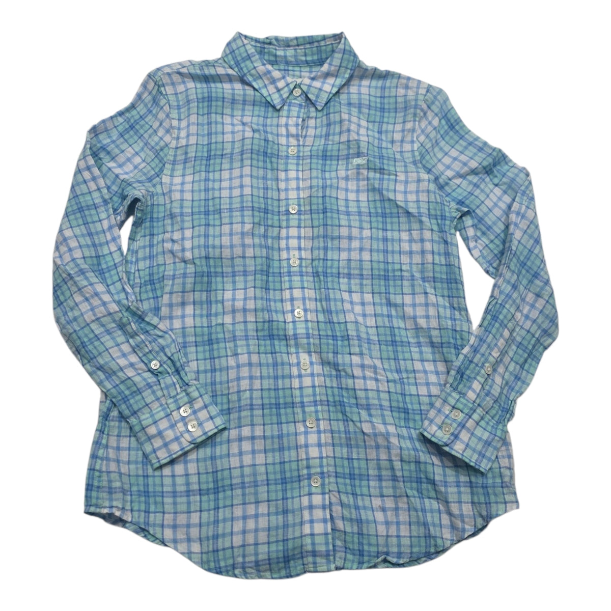 Camisa Vineyard Vines Relaxed Talla 2 Mujer Azul Cuadros