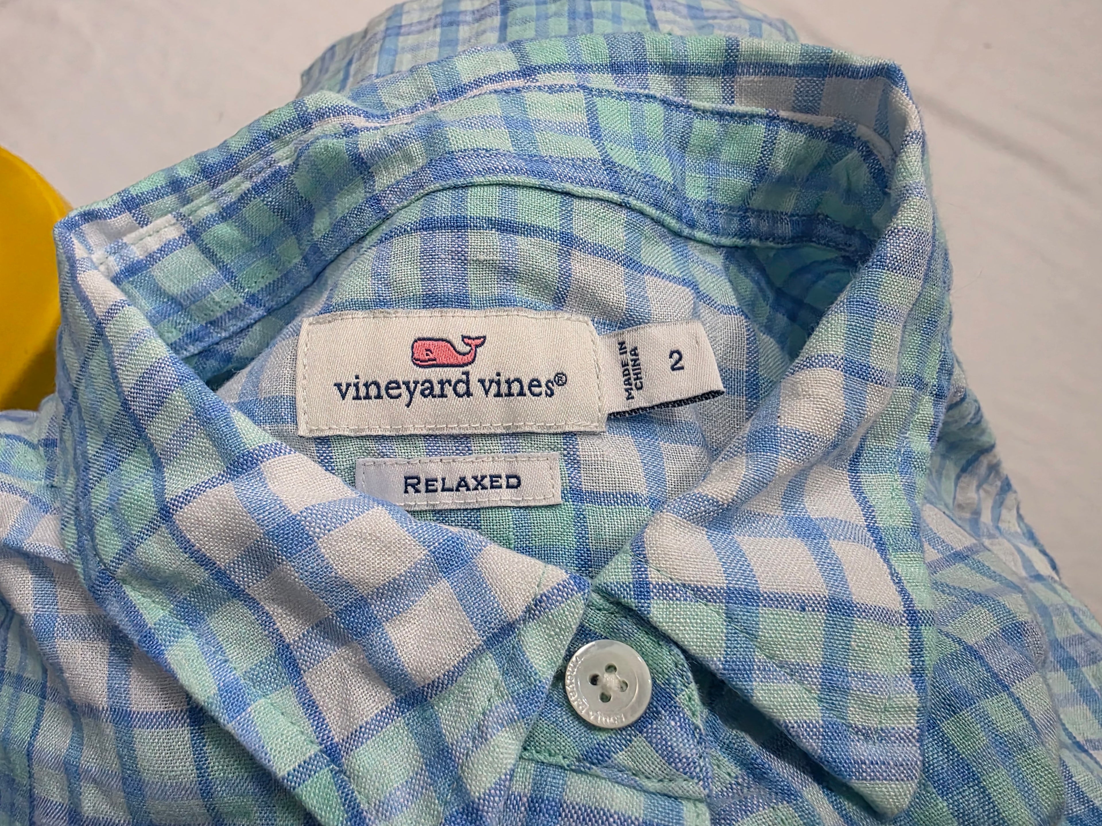 Camisa Vineyard Vines Relaxed Talla 2 Mujer Azul Cuadros