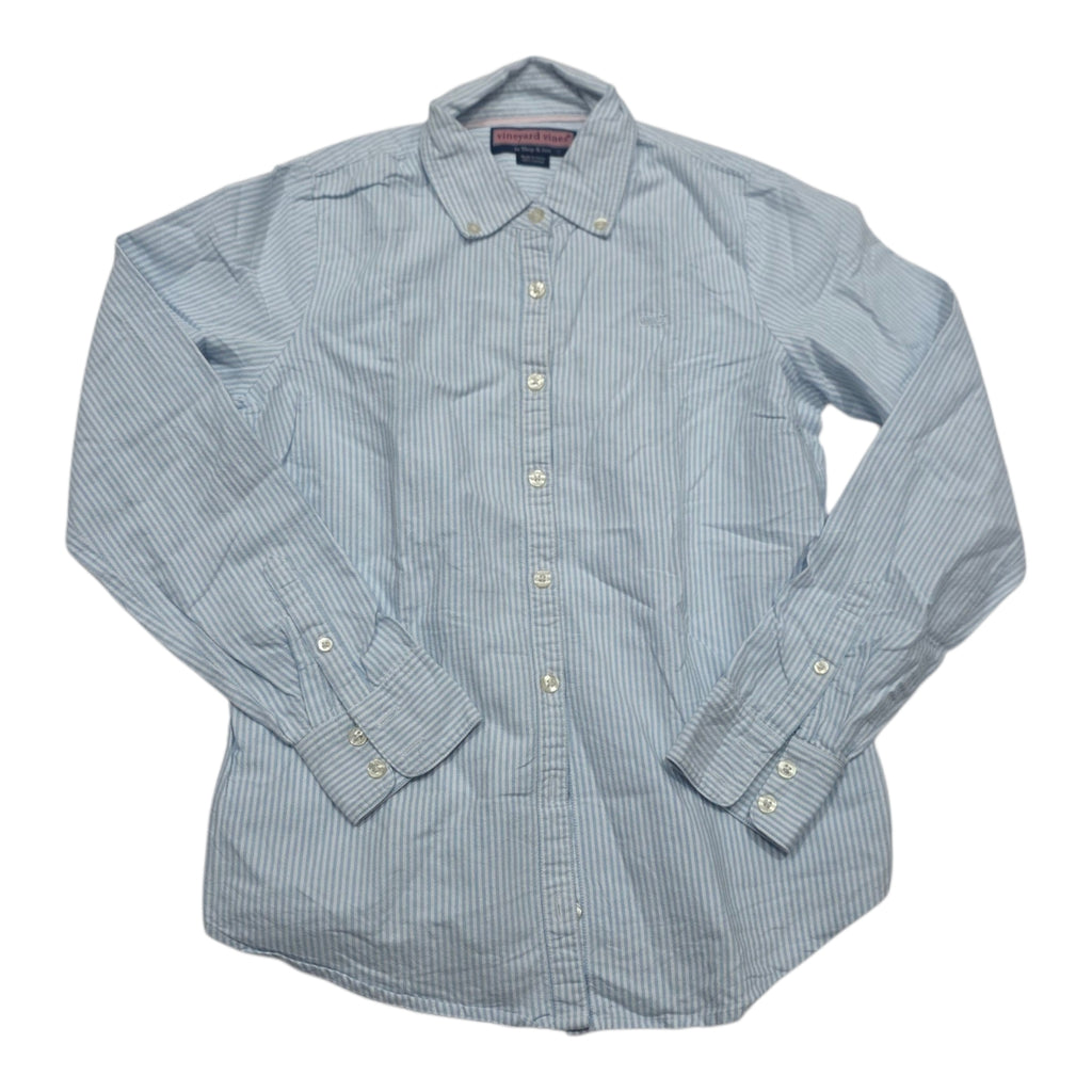 Camisa Vineyard Vines Talla 2 Azul Rayada De Mujer