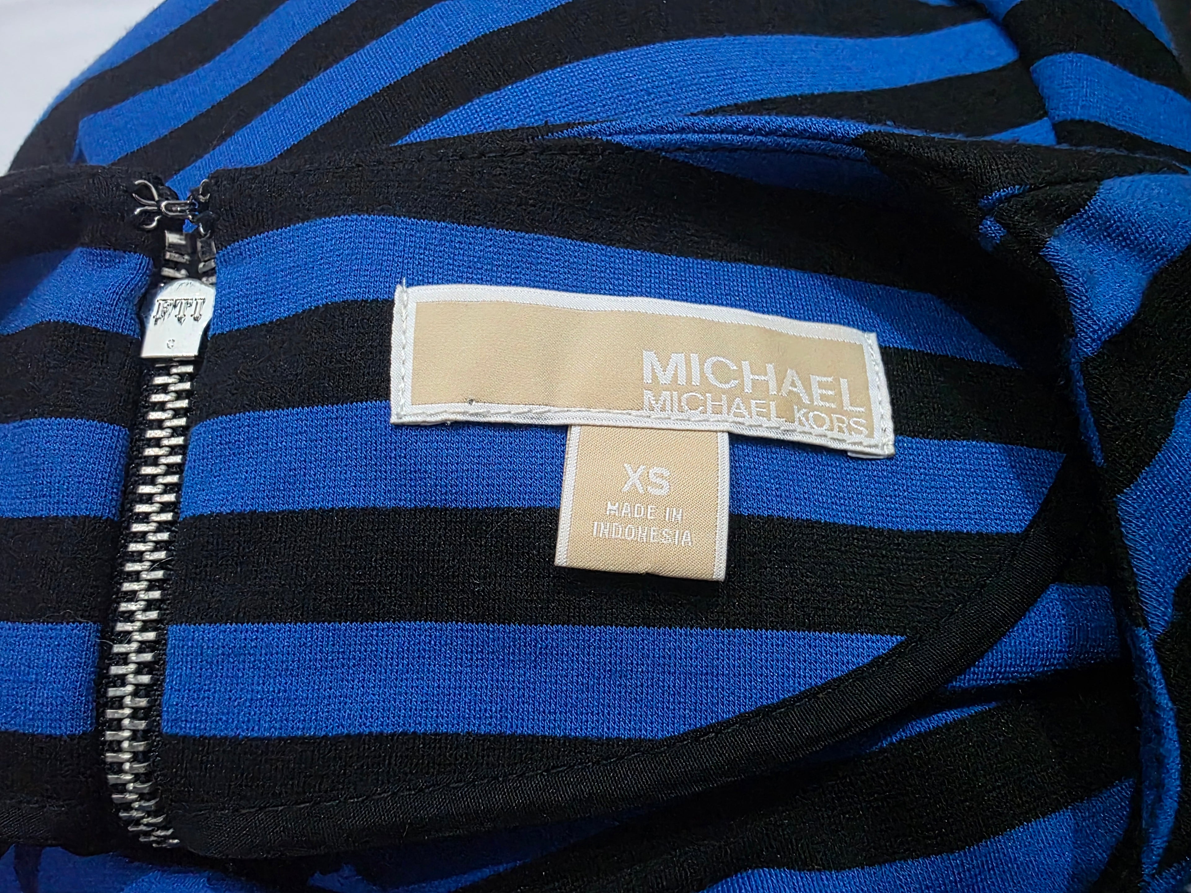 Blusa Michael Kors De Mujer Extra Chica Azul Con Lineas