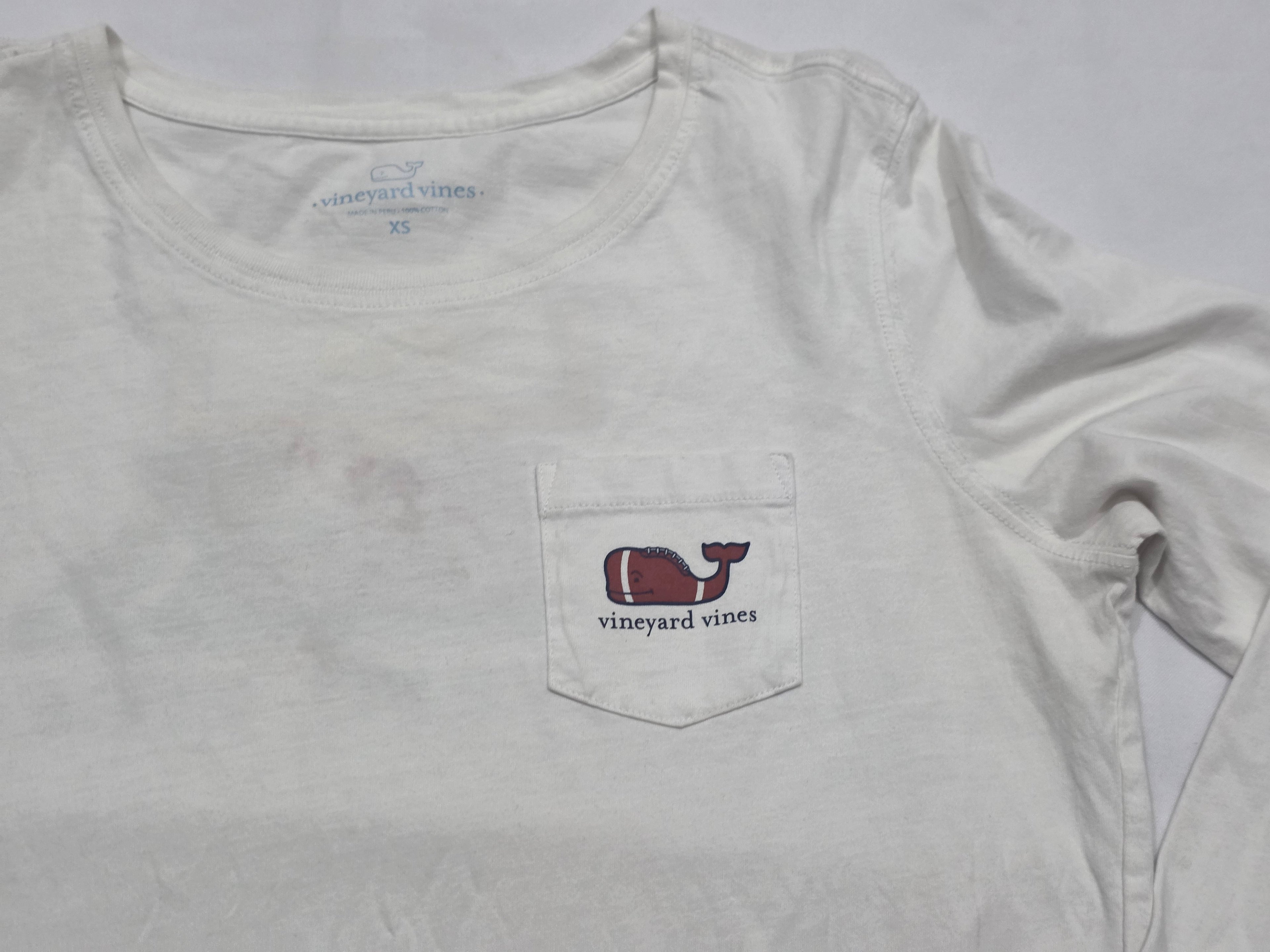 Playera Manga Larga Vineyard Vines Blanca Mujer Extra Chica
