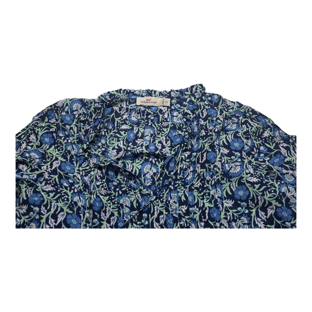 Blusa Vineyard Vines Azul De Mujer Floreada Xs Manga Larga