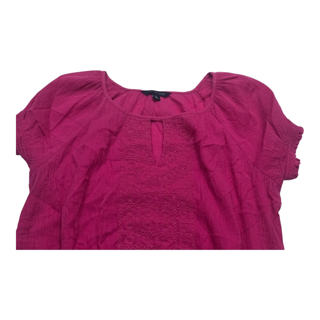 Blusa Tommy Hilfiger De Mujer Fucsia Manga Corta Xs