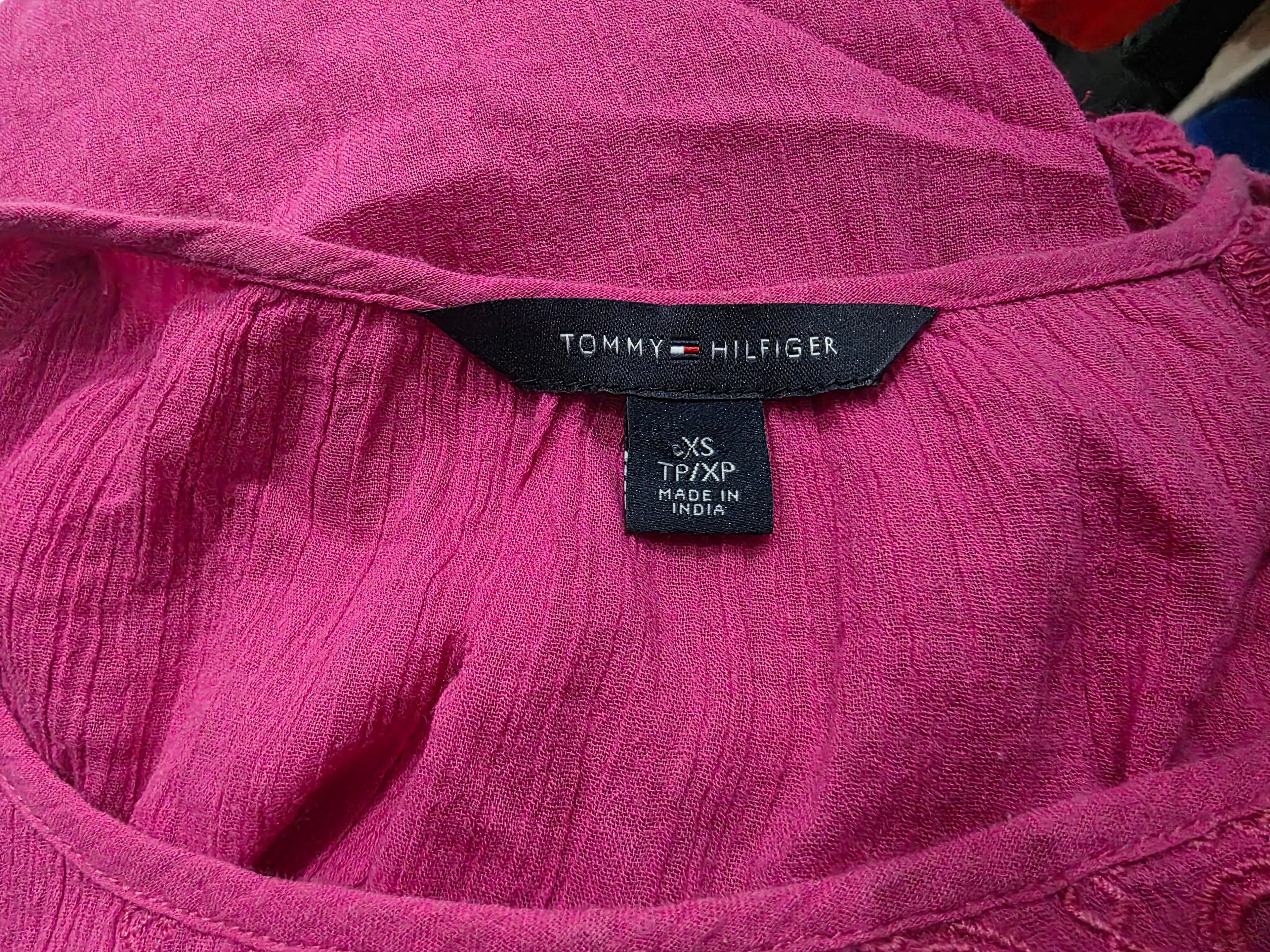 Blusa Tommy Hilfiger De Mujer Fucsia Manga Corta Xs