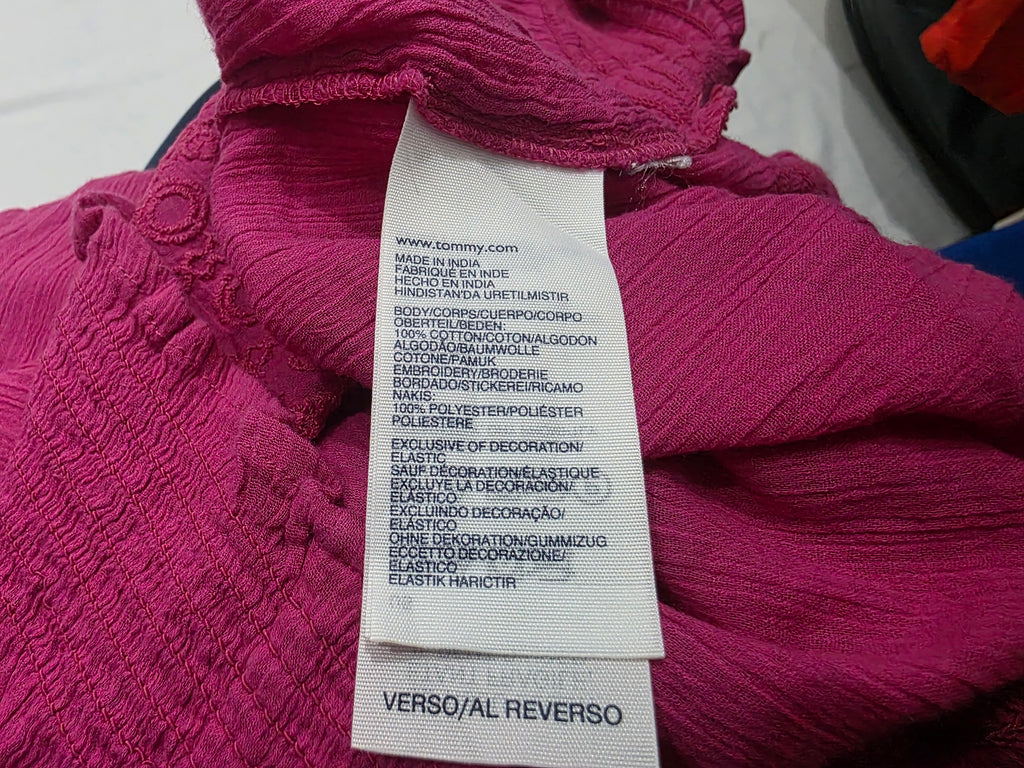 Blusa Tommy Hilfiger De Mujer Fucsia Manga Corta Xs