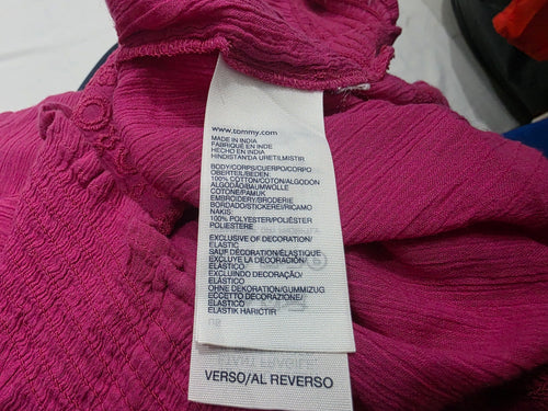 Blusa Tommy Hilfiger De Mujer Fucsia Manga Corta Xs
