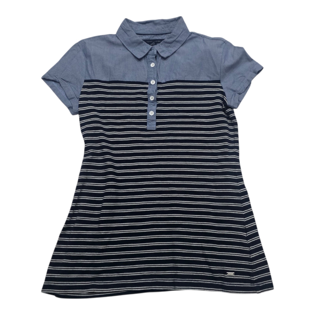 Blusa Tommy Hilfiger Cuello Polo Mujer Azul Xs Rayas