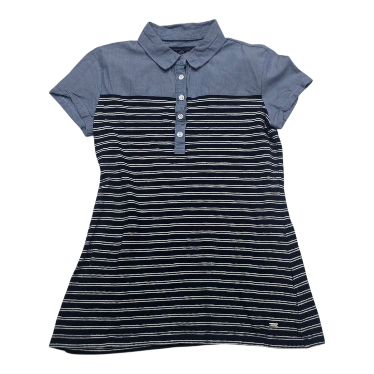 Blusa Tommy Hilfiger Cuello Polo Mujer Azul Xs Rayas