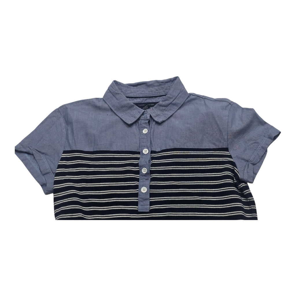 Blusa Tommy Hilfiger Cuello Polo Mujer Azul Xs Rayas