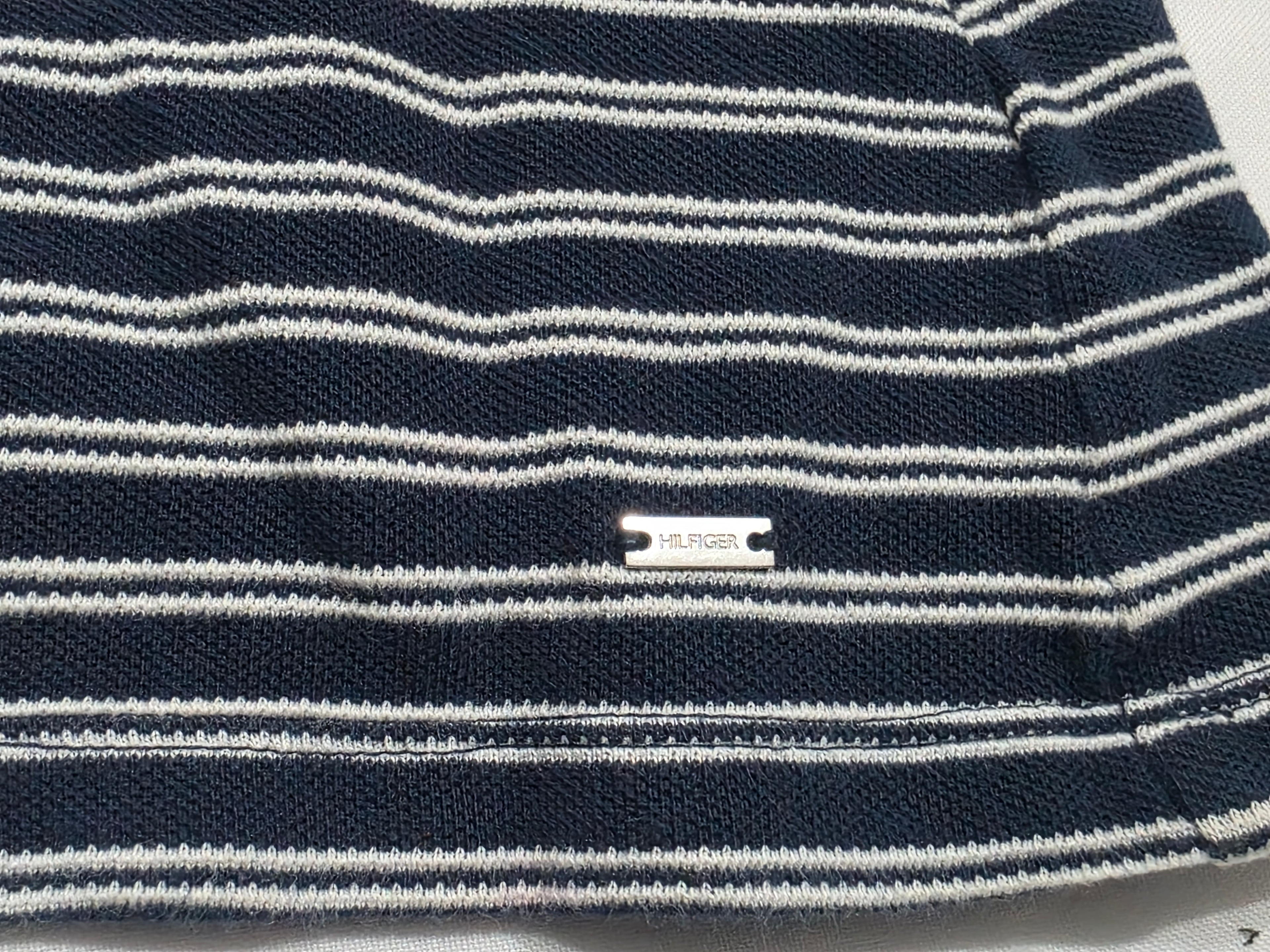 Blusa Tommy Hilfiger Cuello Polo Mujer Azul Xs Rayas