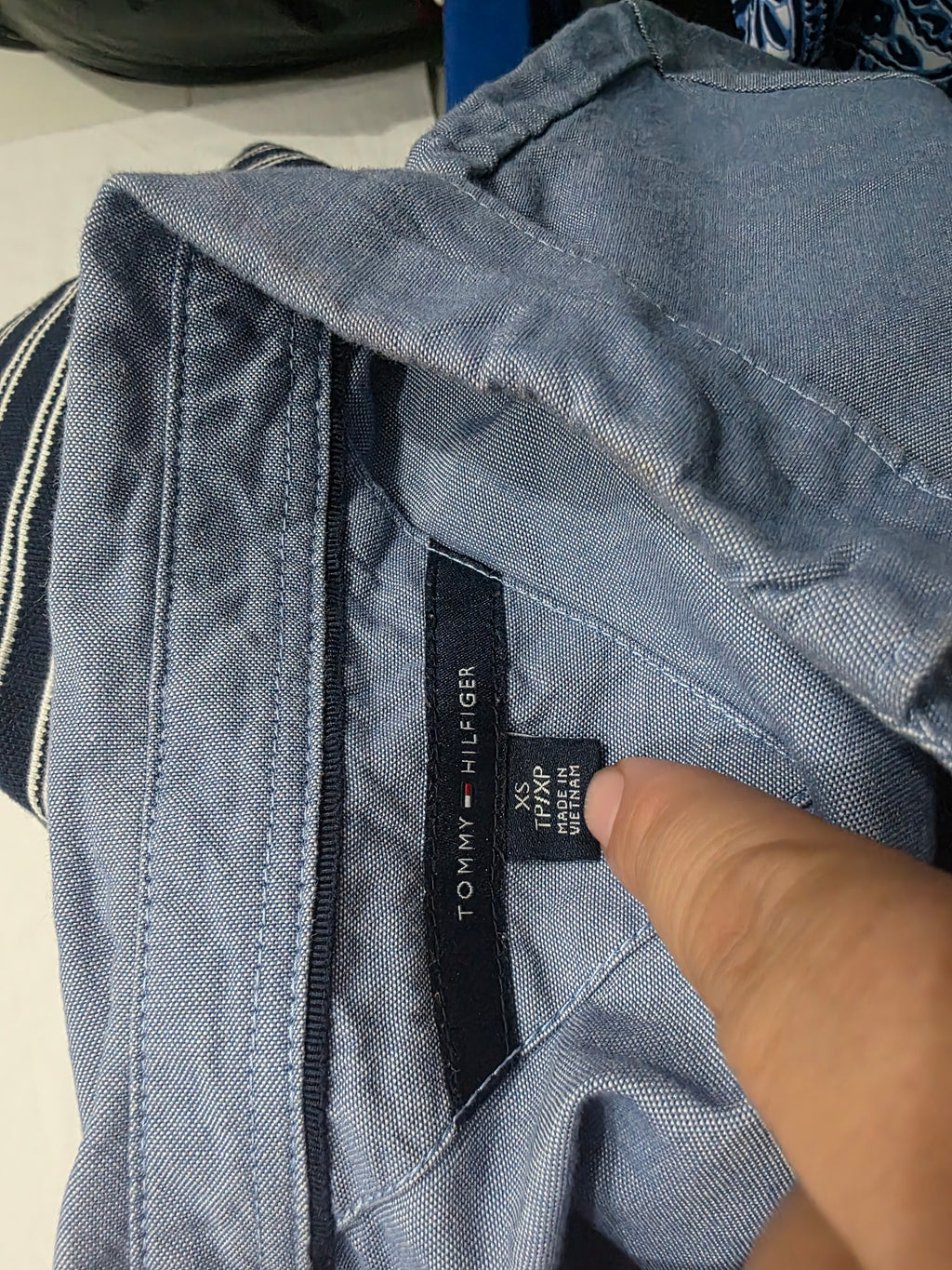 Blusa Tommy Hilfiger Cuello Polo Mujer Azul Xs Rayas