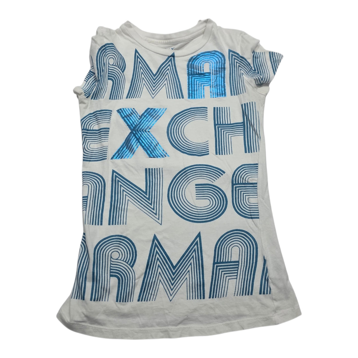 Blusa Armani Exchange Blanca Letras De Mujer Xs Manfga Corta
