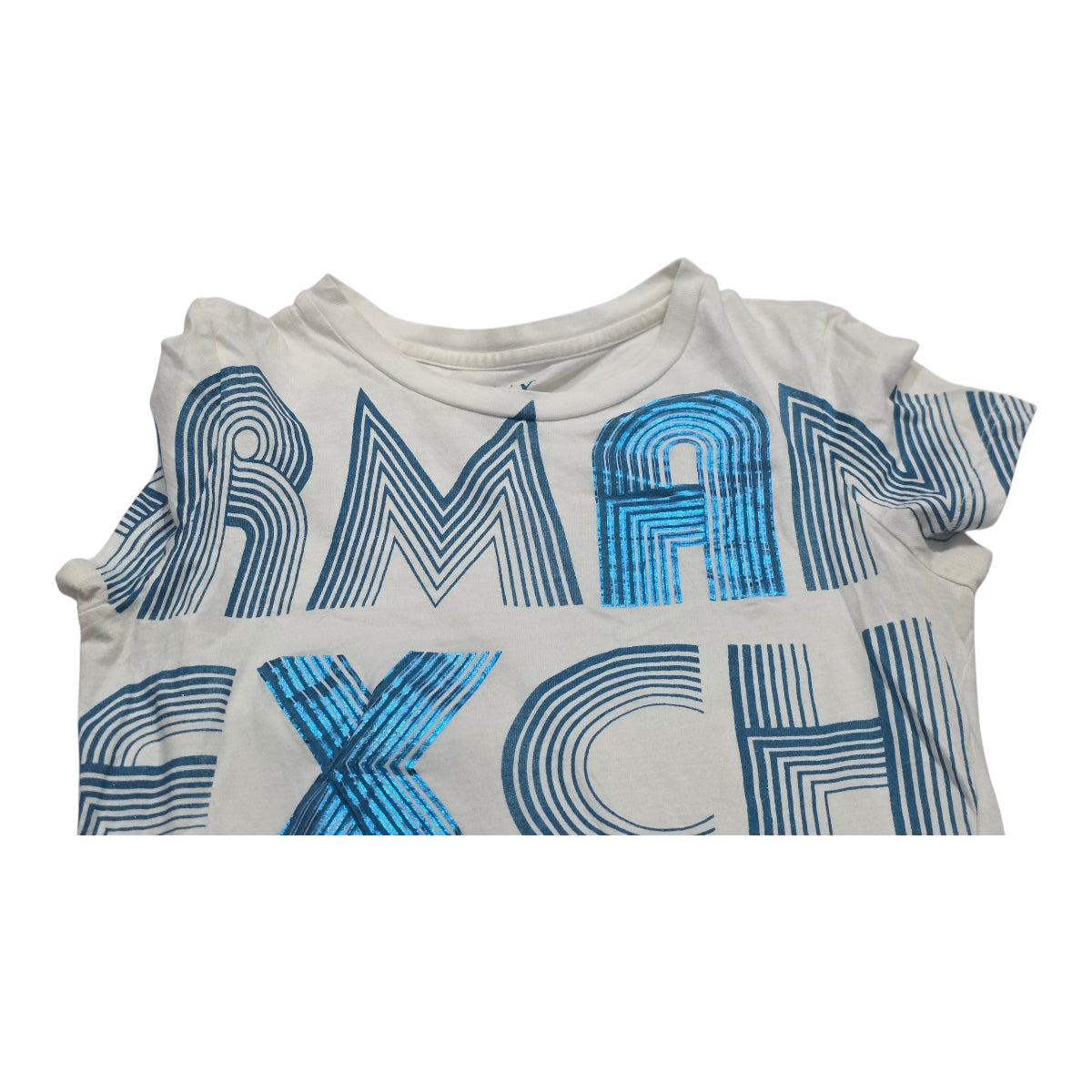 Blusa Armani Exchange Blanca Letras De Mujer Xs Manfga Corta