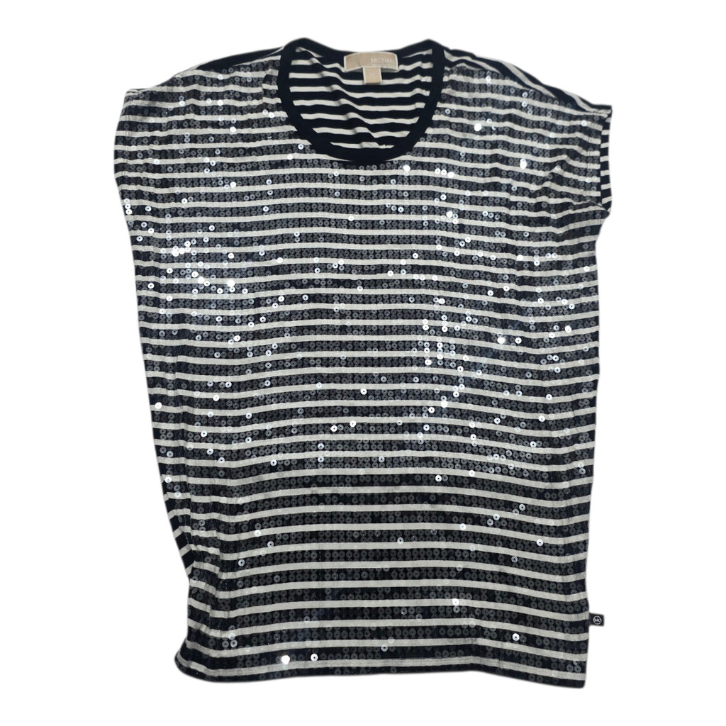 Blusa Michael Kors Mujer Negra Rayas Con Lentejuela Xs