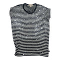 Blusa Michael Kors Mujer Negra Rayas Con Lentejuela Xs