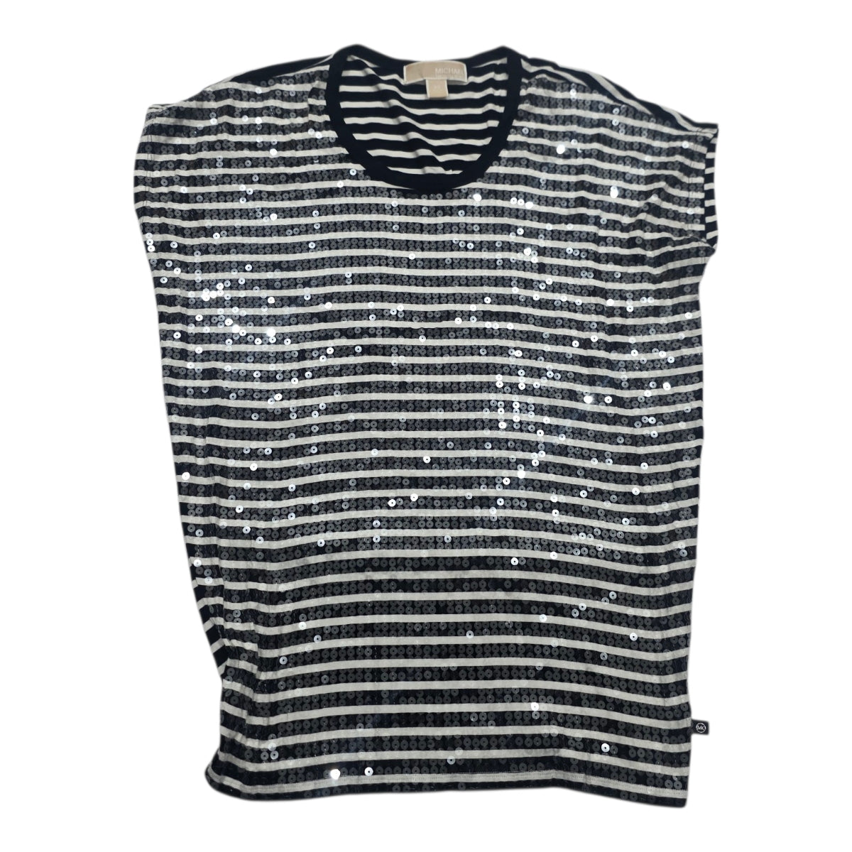 Blusa Michael Kors Mujer Negra Rayas Con Lentejuela Xs