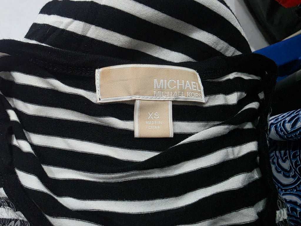 Blusa Michael Kors Mujer Negra Rayas Con Lentejuela Xs