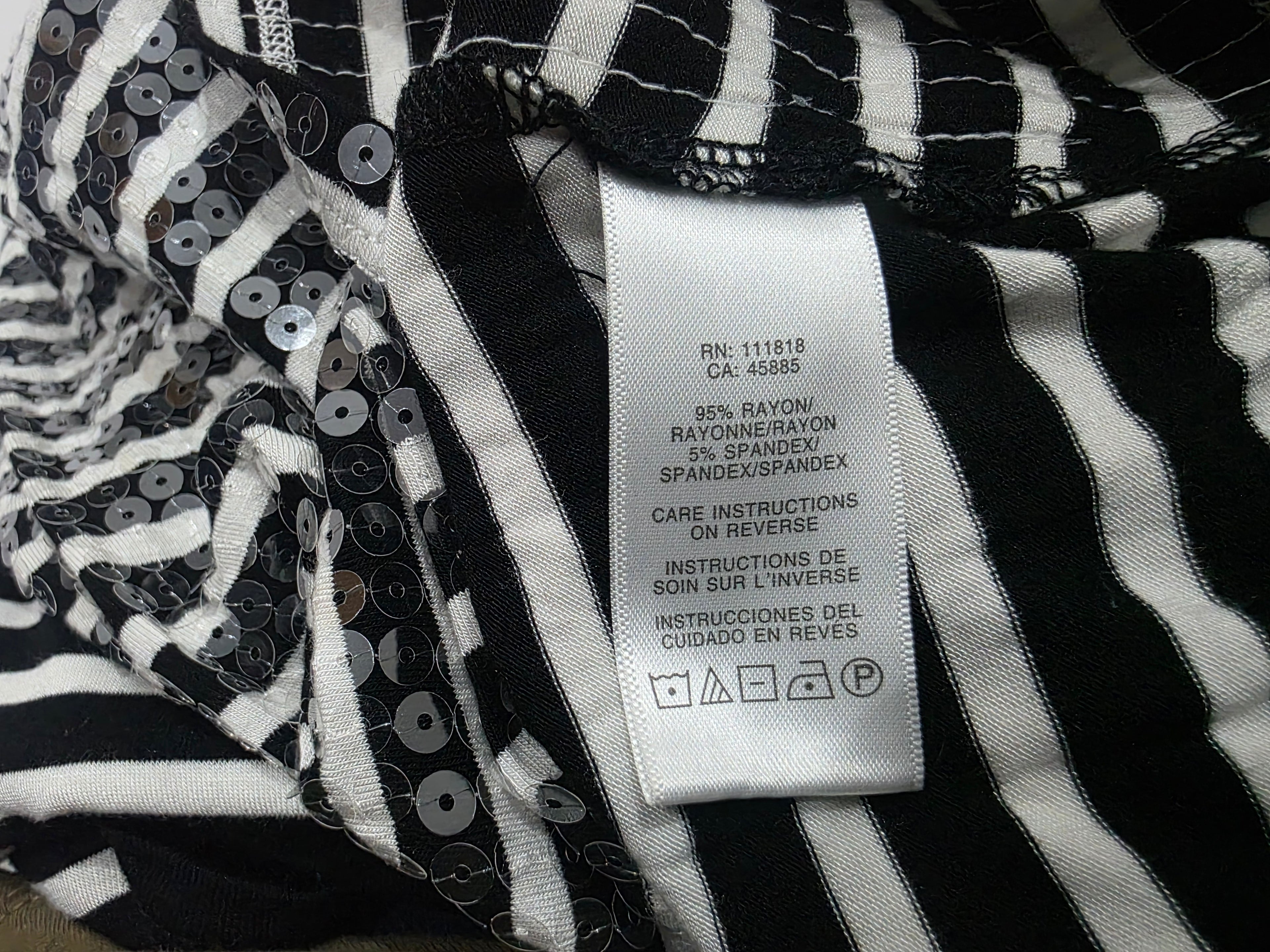 Blusa Michael Kors Mujer Negra Rayas Con Lentejuela Xs