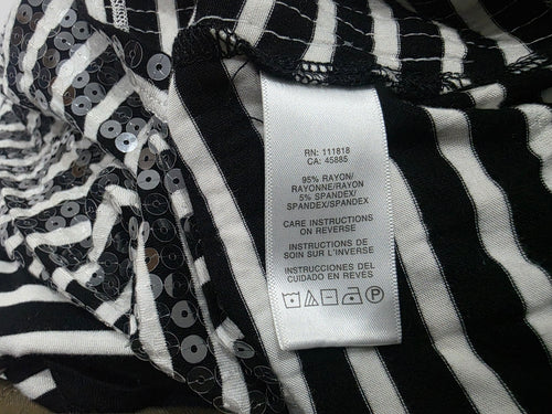 Blusa Michael Kors Mujer Negra Rayas Con Lentejuela Xs