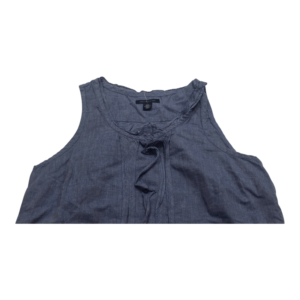 Blusa Tommy Hilfiger Azul Mezclilla Sin Mangas Mujer Talla S