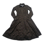 Vestido Brooks Brothers Azul Lunares Talla 6 Manga Larga