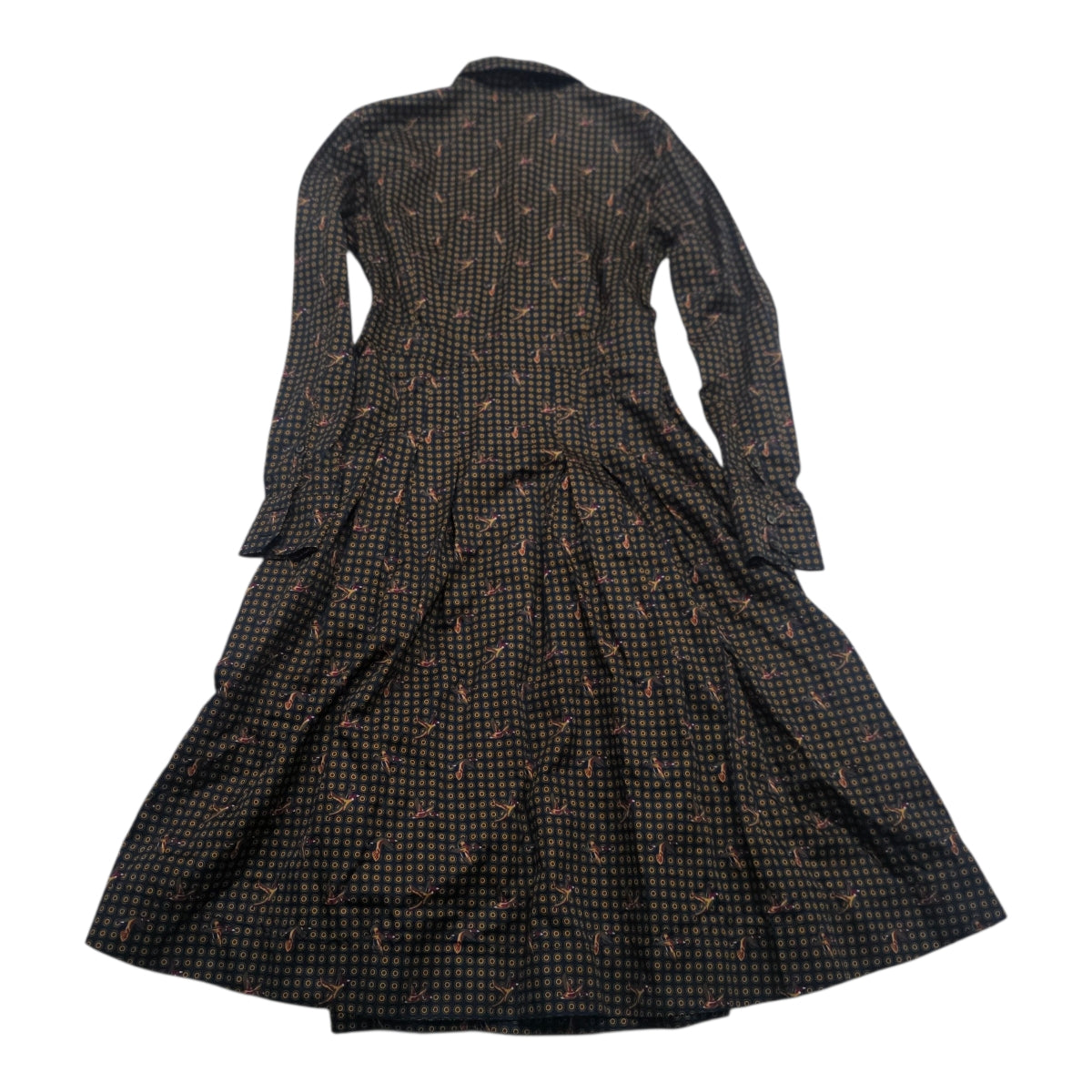 Vestido Brooks Brothers Azul Lunares Talla 6 Manga Larga