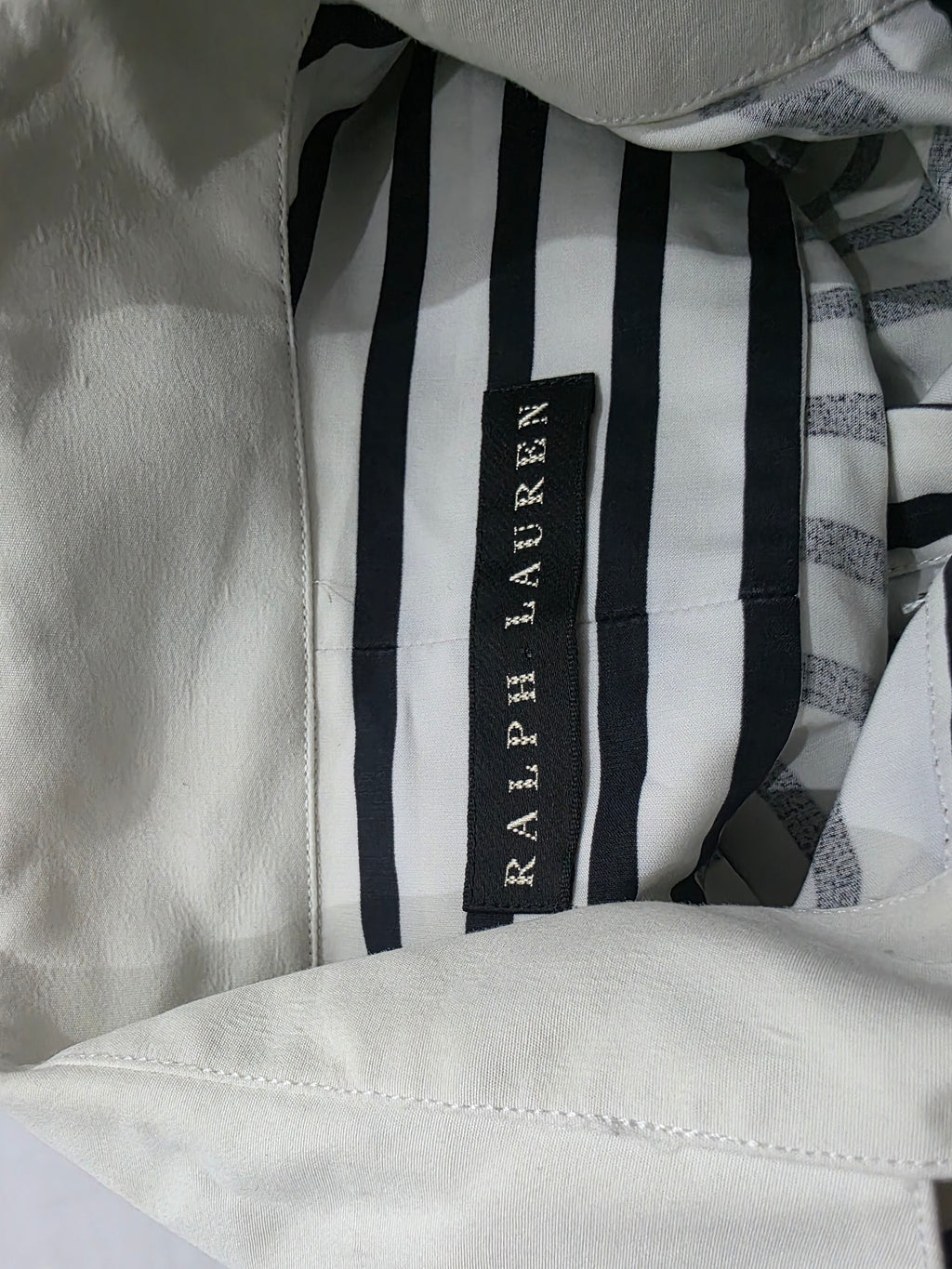 Vestido Ralph Lauren Rayas Negras Manga Larga Mujer S