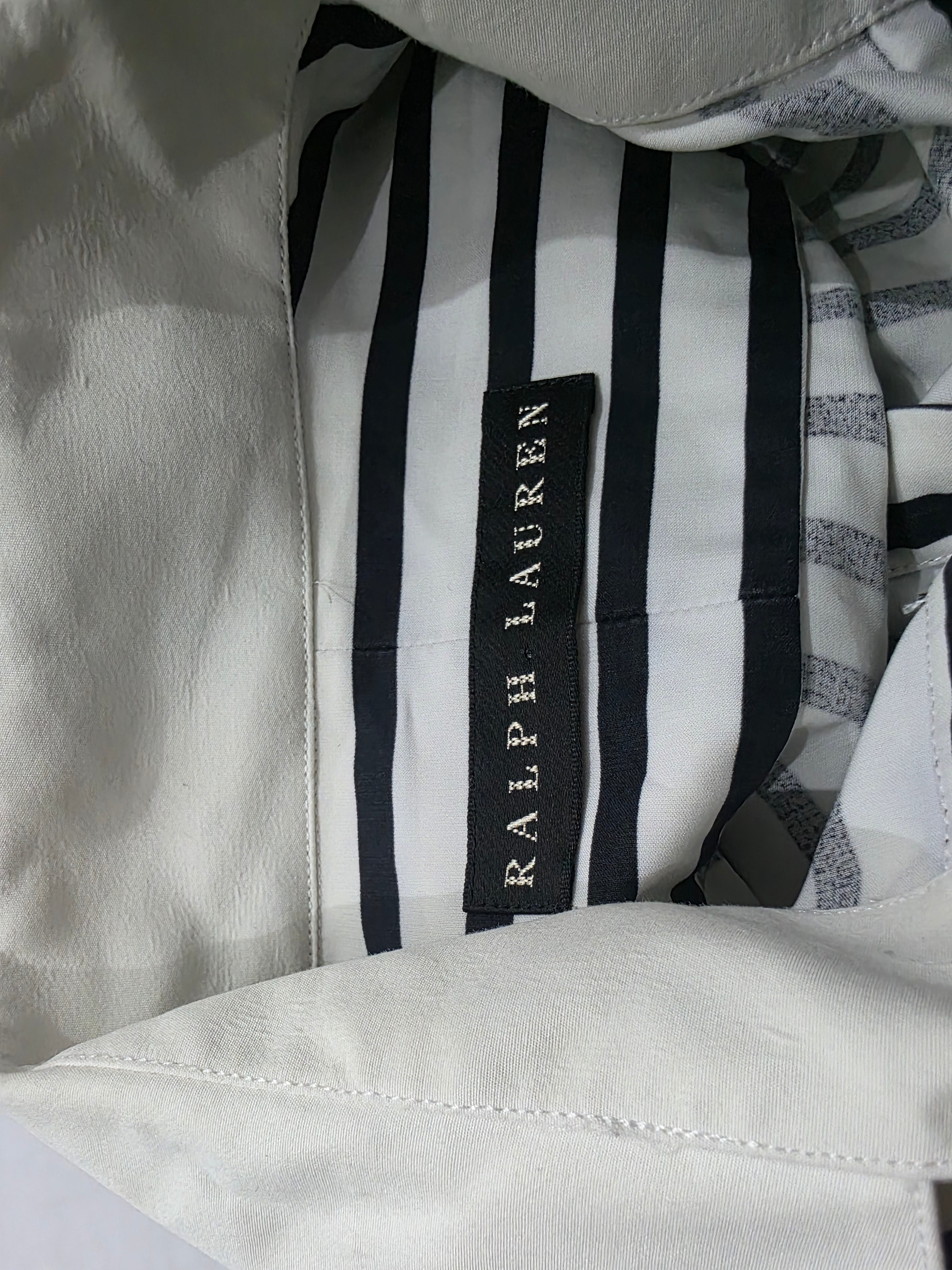 Vestido Ralph Lauren Rayas Negras Manga Larga Mujer S
