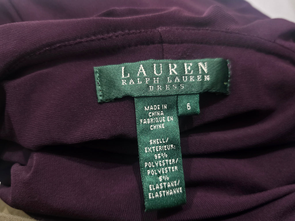 Vestido Formal Ralphlauren Morado Mujer Talla 6 Sin Mangas