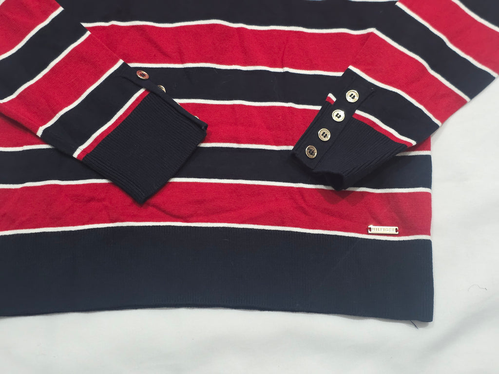 Sueter Tortuga De Mujer Tommy Hilfiger Rojo/azul Talla S