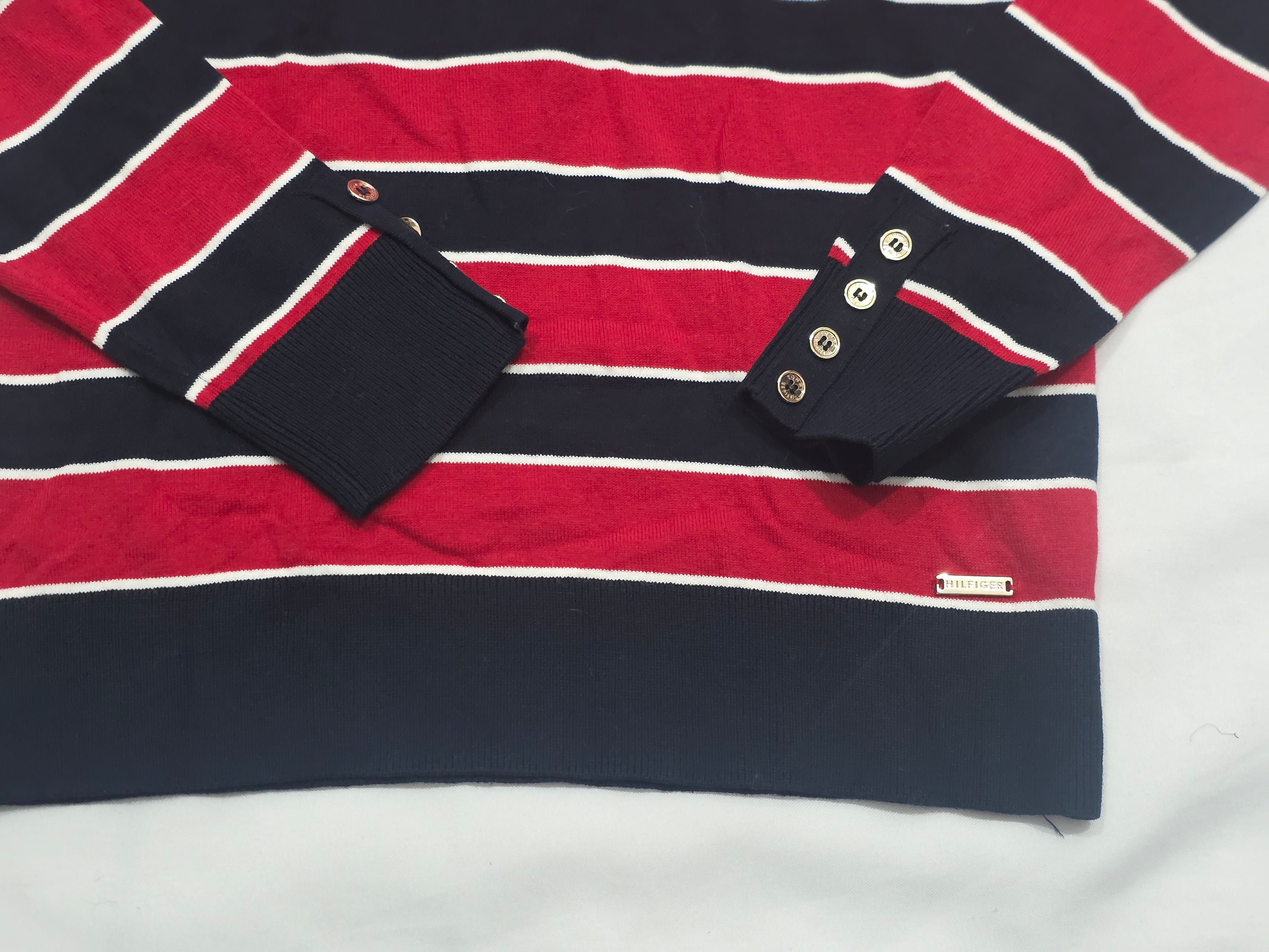 Sueter Tortuga De Mujer Tommy Hilfiger Rojo/azul Talla S