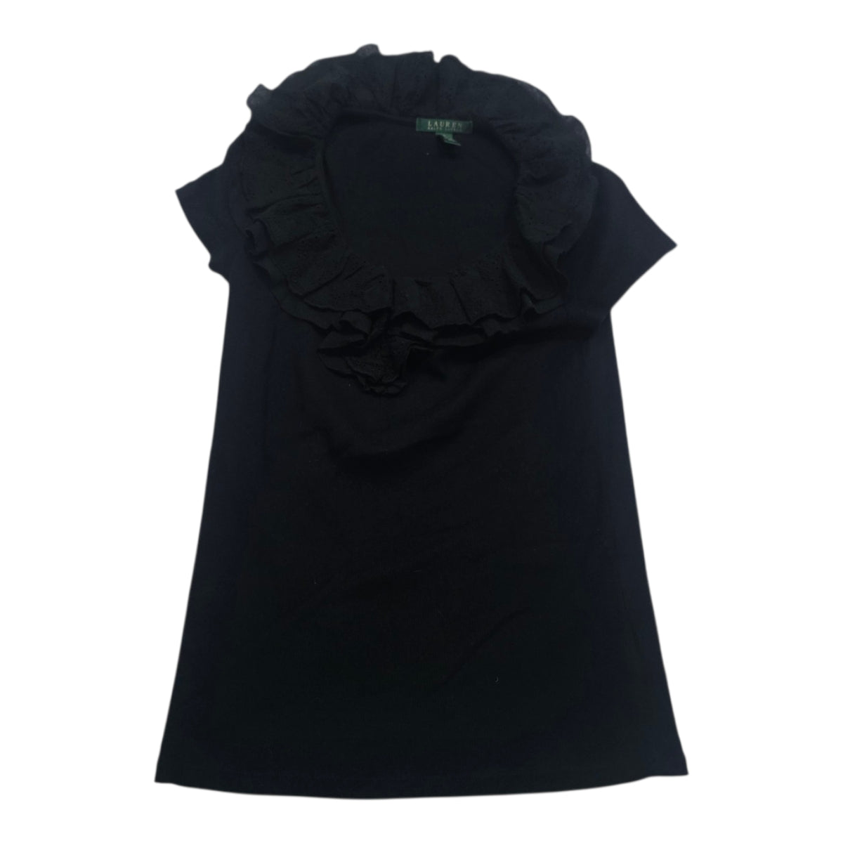 Blusa Ralph Lauren De Mujer Negro Olanes Talla S