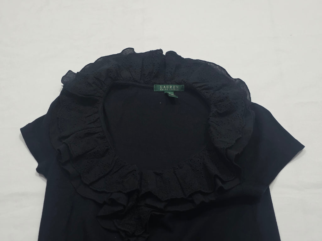 Blusa Ralph Lauren De Mujer Negro Olanes Talla S