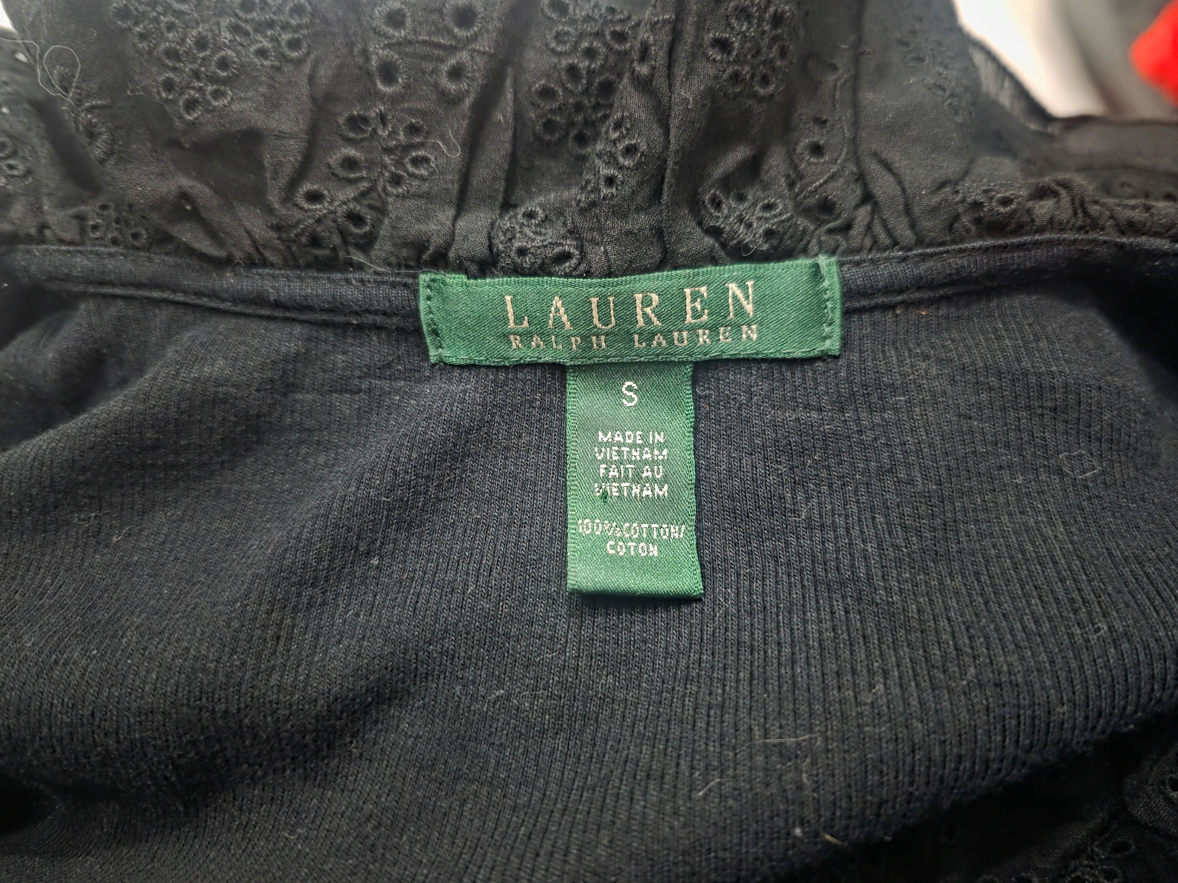 Blusa Ralph Lauren De Mujer Negro Olanes Talla S