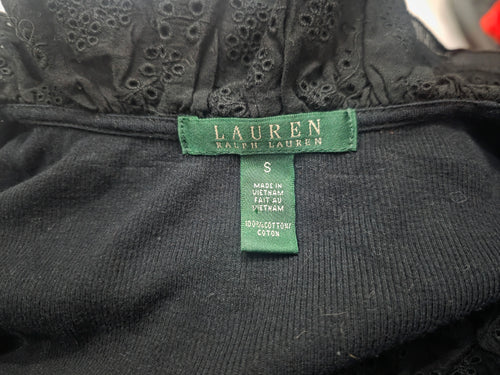 Blusa Ralph Lauren De Mujer Negro Olanes Talla S