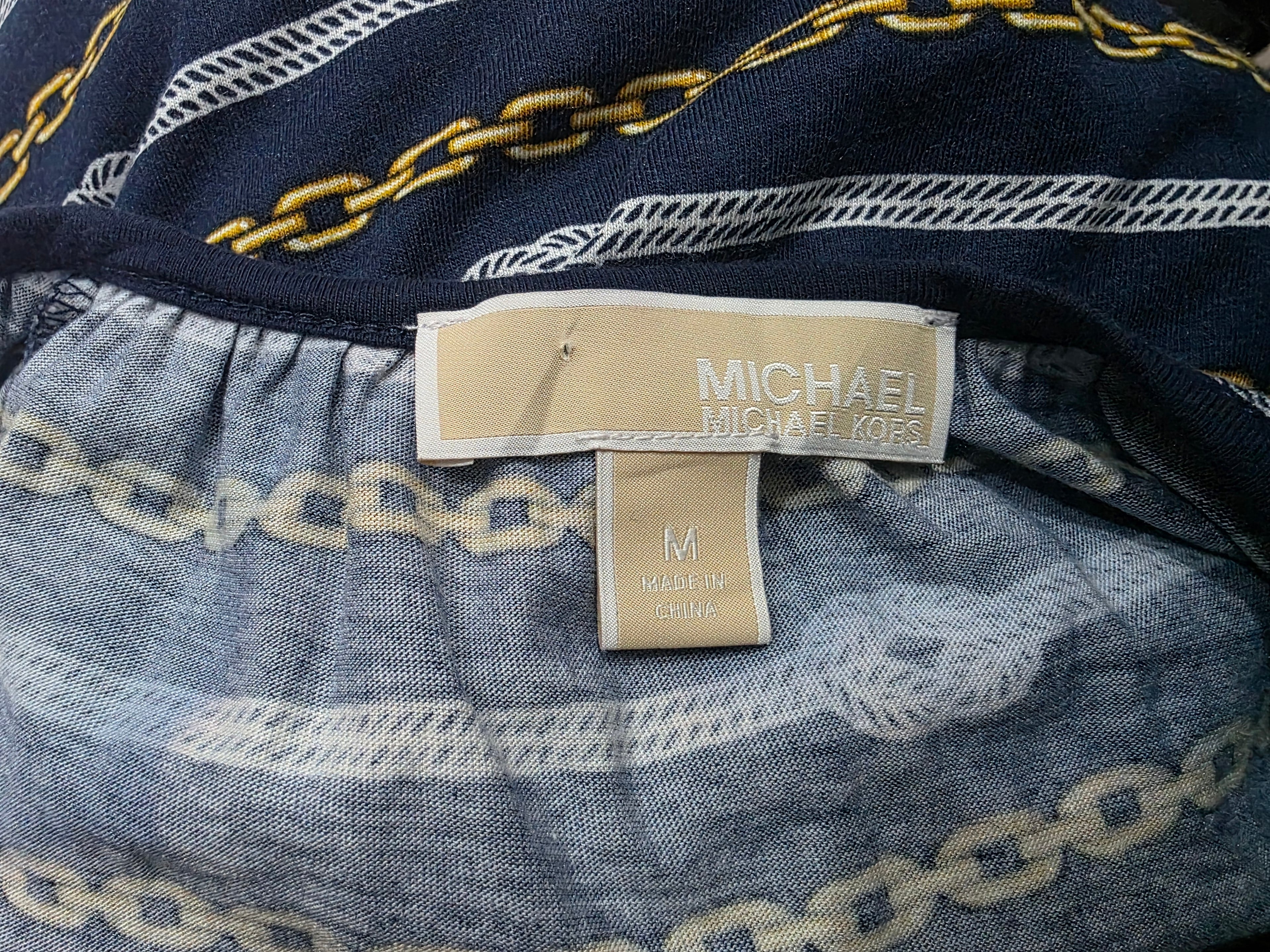 Blusa Micheal Kors De Mujer Azul Cadenas Talla M