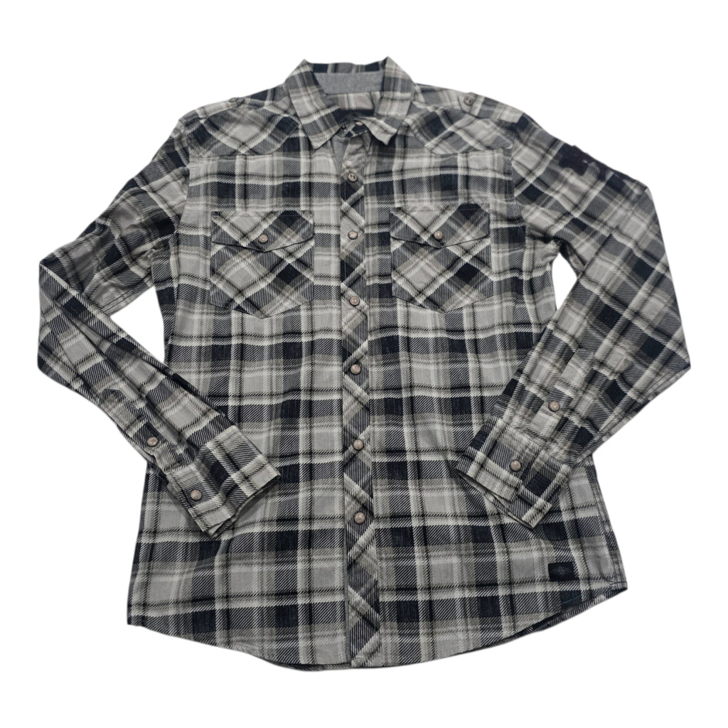 Camisa Harley Davidson Cuadros De Mujer Gris Talla M