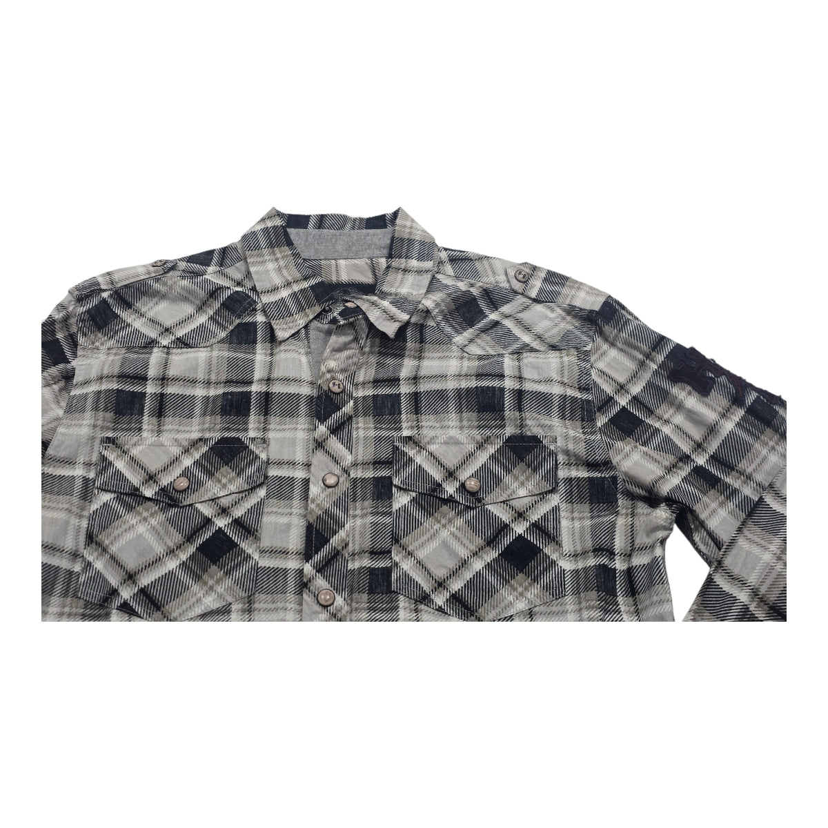 Camisa Harley Davidson Cuadros De Mujer Gris Talla M