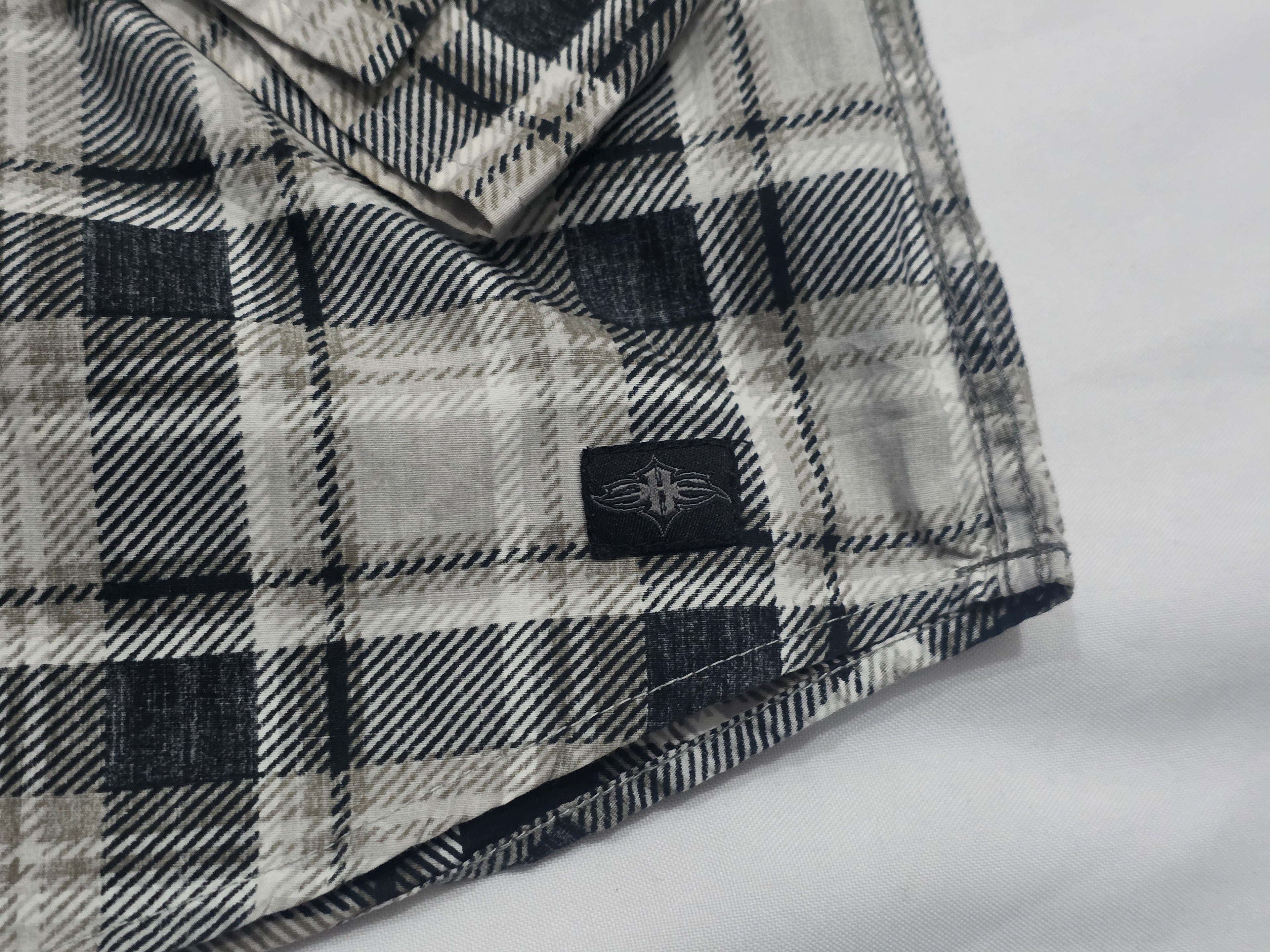 Camisa Harley Davidson Cuadros De Mujer Gris Talla M
