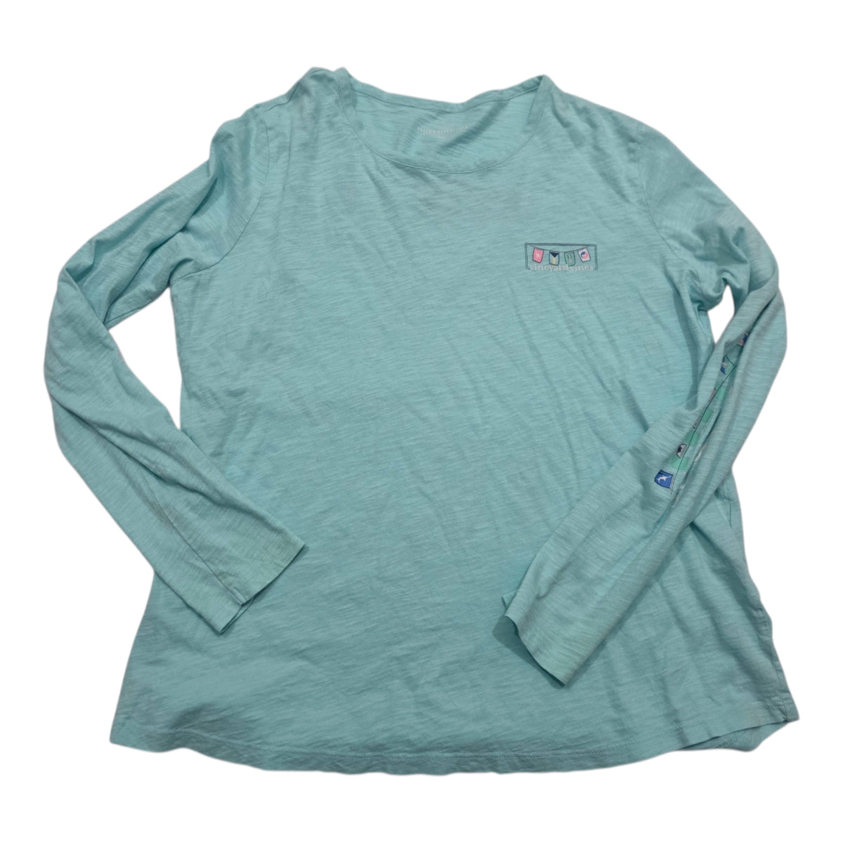 Playera Vineyard Vines De Mujer Celeste Manga Larga Talla M